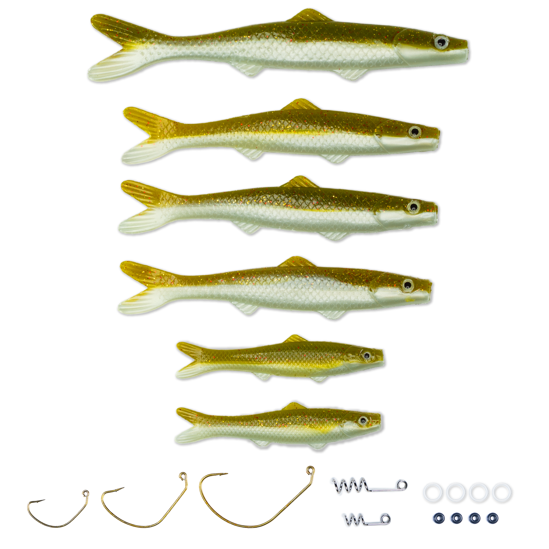 Banjo Minnow Pumpkin Green Minnows + Lifelike Lure for All Fish + Durable Material That Catches Fish + Freshwater & Saltwater Fishing Lure + Hooks &