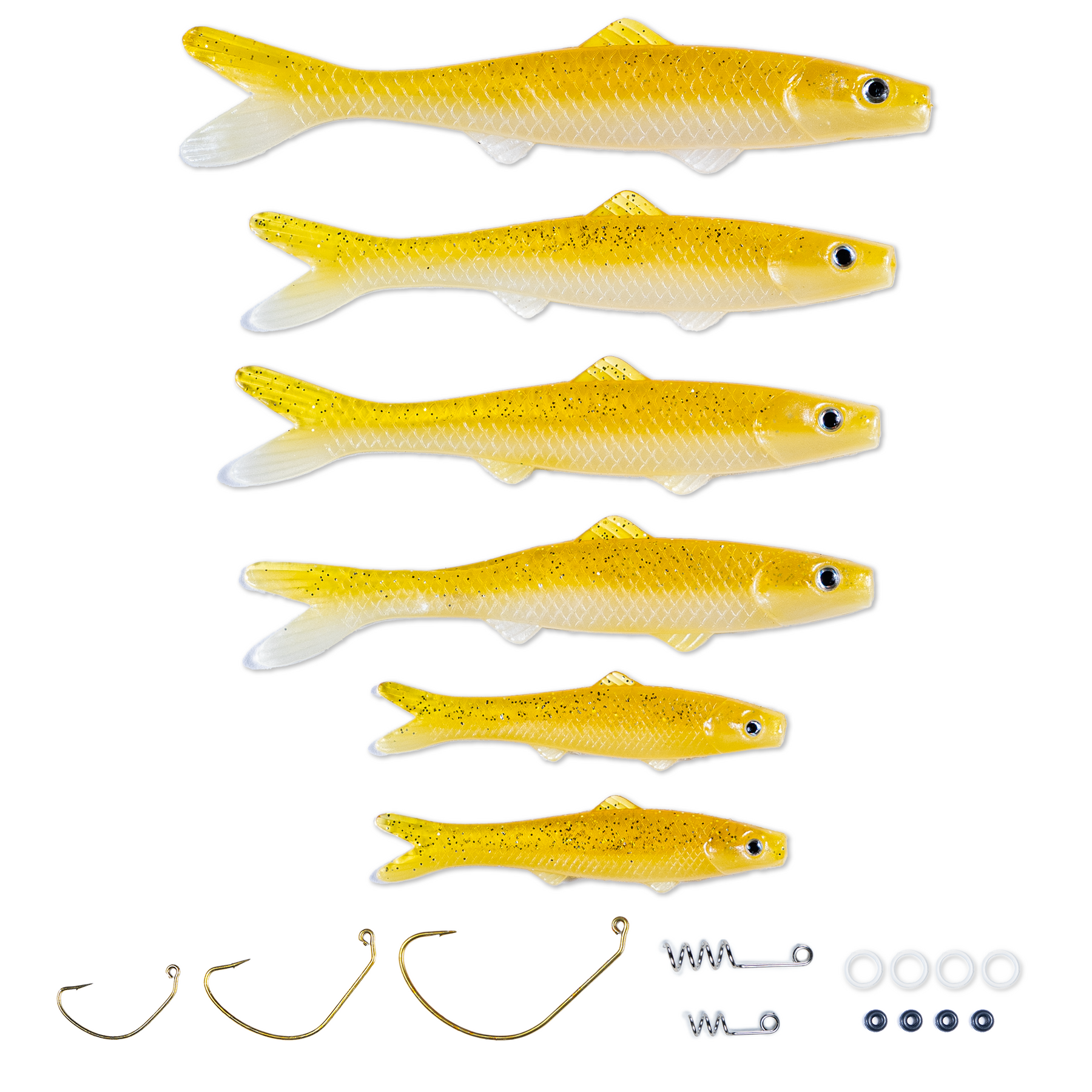 36 piece banjo minnow fishing lure Electric Yellow Minnows + Hardware